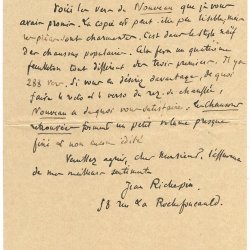 Brouillon de lettre au directeur du journal Le Gaulois