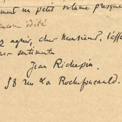 Brouillon de lettre au directeur du journal Le Gaulois