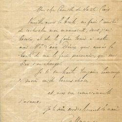 Lettre à Camille de Sainte-Croix
