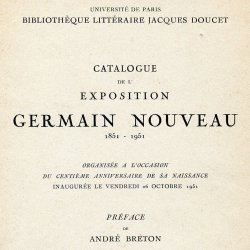 Organisée à l'occasion du centenaire de sa mort, l'exposition de 2021 est la seconde consacrée à Germain Nouveau. La première exposition l'avait été à l'occasion du centenaire de sa naissance, en 1951. Si certains documents exposés alors à Paris sont aujourd'hui non localisés, d'autres présentés dans cette exposition ne figuraient pas dans l'exposition de 1951. 1951