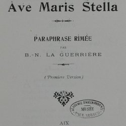 Ave Maris Stella, paraphrase rimée par B.-N. La Guerrière (première version)