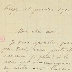 Lettre à Ernest Delahaye